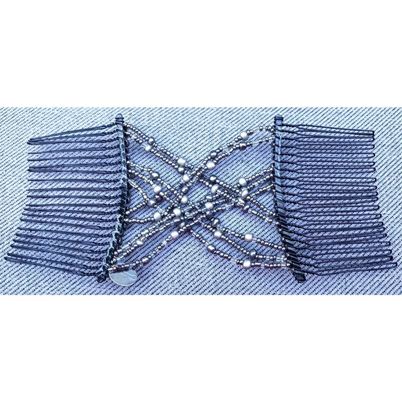 Hairzing Zing Beaded Double Sided Attached Metal Hair Combs Fashion Boho Vintage - Picture 2 of 3